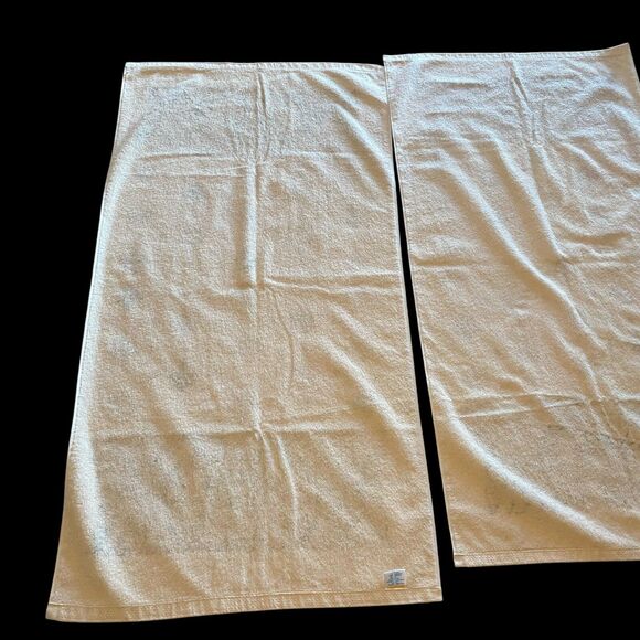 Vintage Springmaid Set Of 2 Bath Towels Geometric Print Cream Brown 25”x48” EUC! - Picture 6 of 8